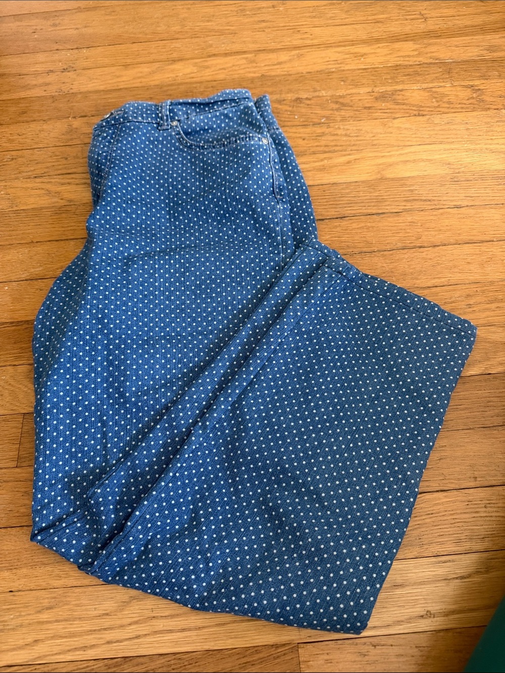 Gloria Vanderbilt Amanda women’s Sz 8 Blue Polka Dot Jeans